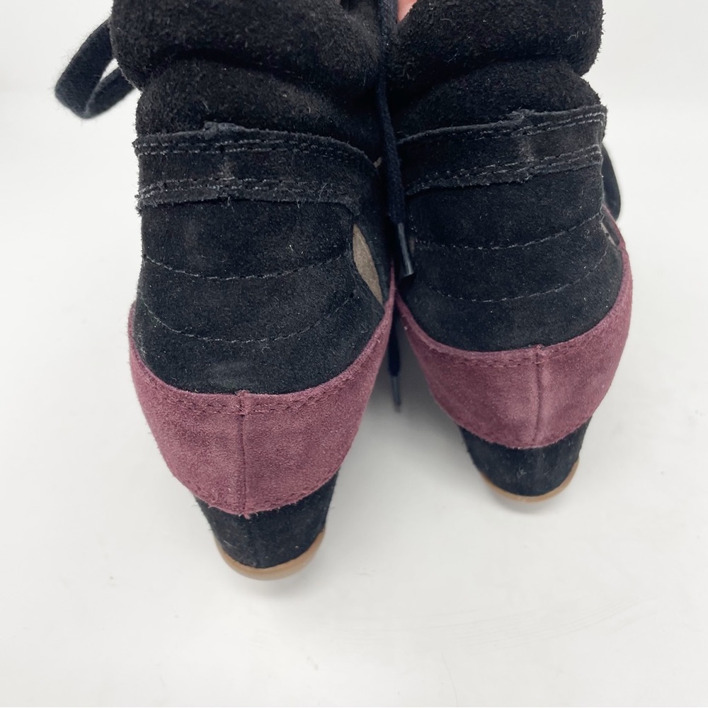 Ash Limited Bowie Wedge Sneaker Suede - Worn once - Size 40 Black Burgundy - Picture 6 of 10